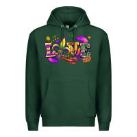 Sports Green love mardi gras Premium Hoodie - FaDigitalArtStudio