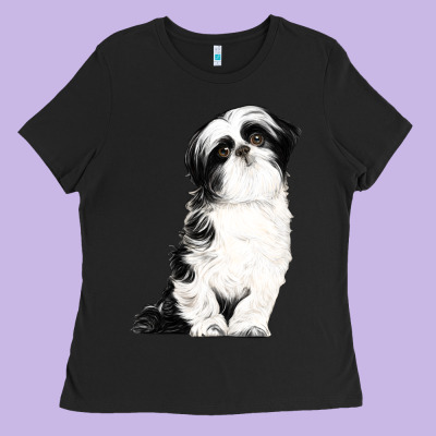 Shih Tzu Dog Ladies Tee Designed By Lillyallendesigns