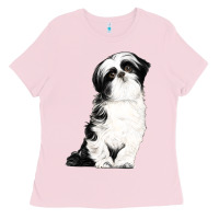 Bubblegum Pink shih tzu dog Ladies Tee - LillyAllenDesigns