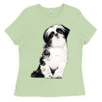 Matcha shih tzu dog Ladies Tee - LillyAllenDesigns