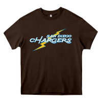 Chocolate Brown vintage styled san diego chargers Heavy Core Tee - lanVoArt