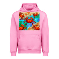 Fuchsia Pink crab Urban Hoodie - BarkalooDesign