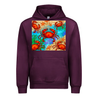 Mauve Wine crab Urban Hoodie - BarkalooDesign