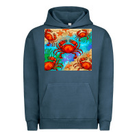 Pigment Midnight Navy crab Urban Hoodie - BarkalooDesign