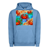 Pigment Pebble Blue crab Urban Hoodie - BarkalooDesign