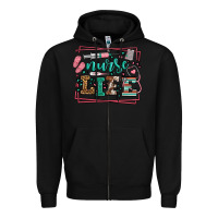 Black Nurse life leopard frame Zipper Hoodie - LillyAllenDesigns