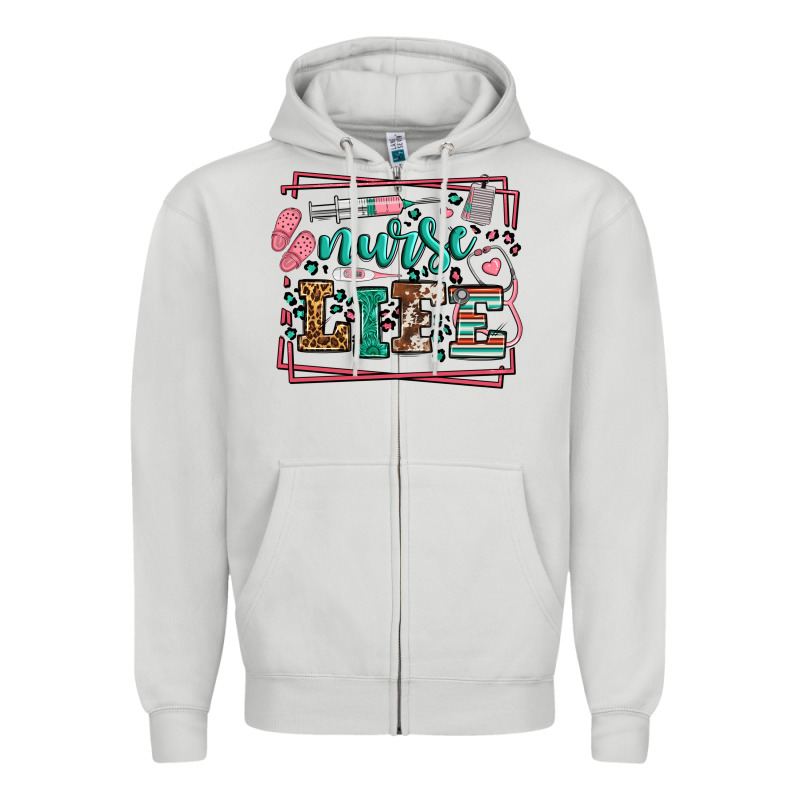 Nurse Life Leopard Frame Zipper Hoodie by LillyAllenDesigns | Teevron