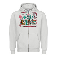 Dove Grey Nurse life leopard frame Zipper Hoodie - LillyAllenDesigns