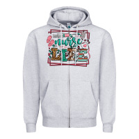 Heather Grey Nurse life leopard frame Zipper Hoodie - LillyAllenDesigns