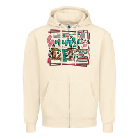 Sandshell Nurse life leopard frame Zipper Hoodie - LillyAllenDesigns