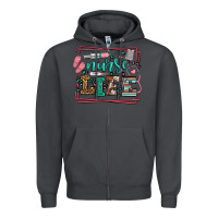 Smoke Nurse life leopard frame Zipper Hoodie - LillyAllenDesigns