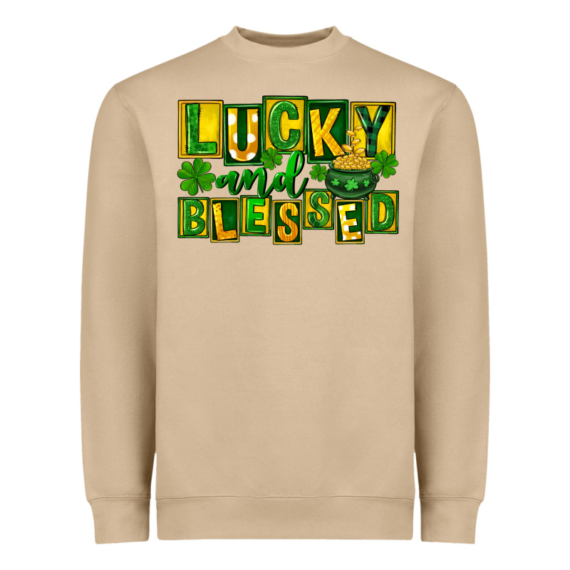 Lucky And Blessed St. Patricks Day Heavyweight Sweatshirt by FaDigitalArtStudio | Teevron