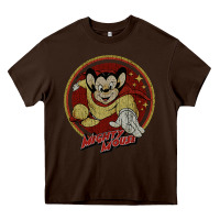 Chocolate Brown distressed mighty Heavy Core Tee - lanVoArt