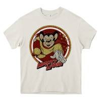 Cream distressed mighty Heavy Core Tee - lanVoArt