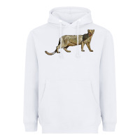 White Jaguarundi Heavyweight Hoodie - LillyAllenDesigns