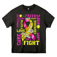 Asphalt breast cancer softball ribbon love cure fight bbs Heavy Core Tee - BundleAndBundleShop