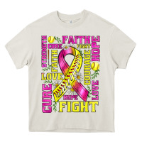 Breast Cancer Softball Ribbon Love Cure Fight Bbs Heavy Core Tee | Teevron