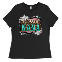 Black blessed nana Ladies Tee - LillyAllenDesigns