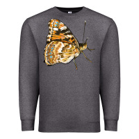Charcoal Heather Painted Lady Butterfly Premium Sweatshirt - LillyAllenDesigns