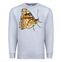 Heather Grey Painted Lady Butterfly Premium Sweatshirt - LillyAllenDesigns