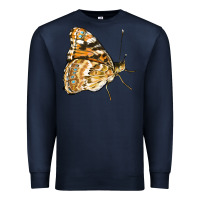 Navy Painted Lady Butterfly Premium Sweatshirt - LillyAllenDesigns
