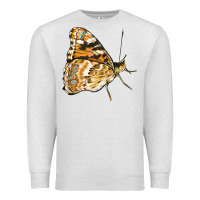 Oatmeal Heather Painted Lady Butterfly Premium Sweatshirt - LillyAllenDesigns