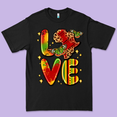 Love Juneteenth Premium Tee Designed By Lillyallendesigns