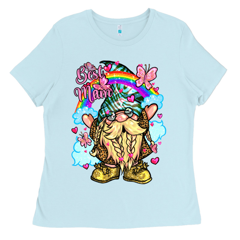 Best Mom Gnome Rainbow Clouds Butterfly Glitter Ladies Tee by LillyAllenDesigns | Teevron