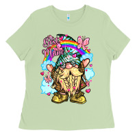 Matcha best mom gnome rainbow clouds butterfly glitter Ladies Tee - LillyAllenDesigns