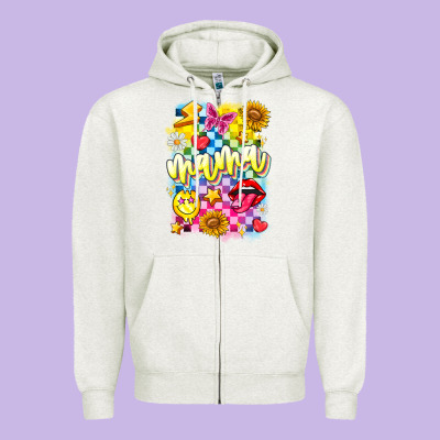 Mama Zipper Hoodie Designed By Cowhidedigitalart