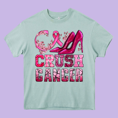 Crush Cancer High Heels Bbs Heavy Core Tee Designed By Bundleandbundleshop