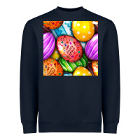 Navy Happy Easter Eggs Seamless Pattern Heavyweight Sweatshirt - BundleAndBundleShop