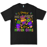 Black i paused my game for mardi gras Premium Tee - LillyAllenDesigns