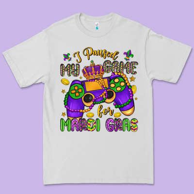 I Paused My Game For Mardi Gras Premium Tee Designed By Lillyallendesigns