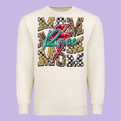 Mom Race Premium Sweatshirt Designed By Racoondesign