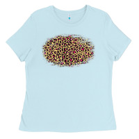 Baby Blue Leopard Pattern Ladies Tee - RanaPortraitStore