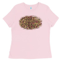 Bubblegum Pink Leopard Pattern Ladies Tee - RanaPortraitStore