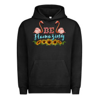 Pigment Black be flamezing flamingo Urban Hoodie - BarkalooDesign