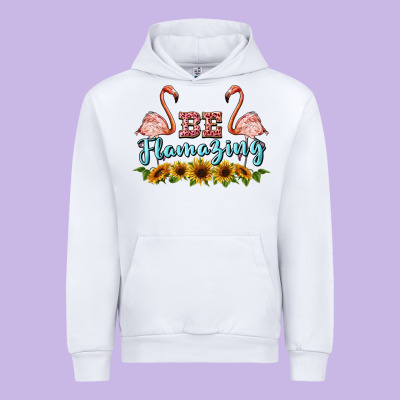 Be Flamezing Flamingo Urban Hoodie Designed By Barkaloodesign