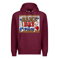 Burgundy game day vibes tumbler Premium Hoodie - BundleAndBundleShop
