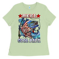 Matcha reel cool papa american flag bass fishing Ladies Tee - LillyAllenDesigns