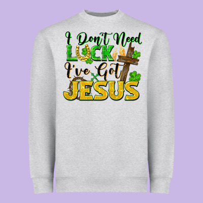 I Don't Need Luck I've Got Jesus St. Patricks Day Heavyweight Sweatshirt Designed By Fadigitalartstudio