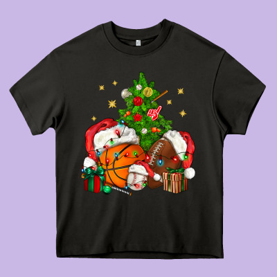 Christmas Sports Bbs Heavy Core Tee Designed By Bundleandbundleshop