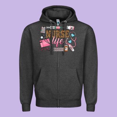 Western Nurse Life Zipper Hoodie Designed By Lillyallendesigns