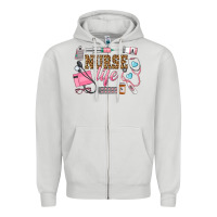 Dove Grey Western Nurse Life Zipper Hoodie - LillyAllenDesigns