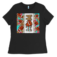 Black american football mom Ladies Tee - LillyAllenDesigns