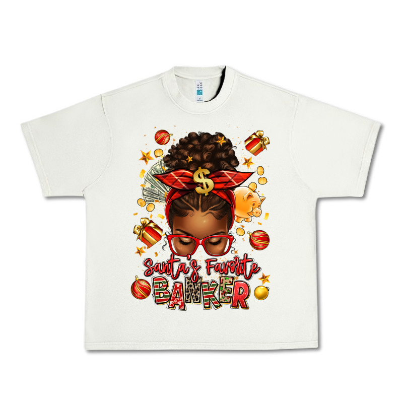 Santa Favorite Banker Afro Messy Bun Urban Heavy Tee by texasbilliewilder | Teevron