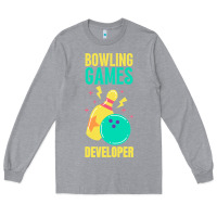 Heather Grey Bowling Games Developer Long Sleeve Tee - lanVoArt