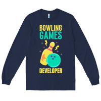 Navy Bowling Games Developer Long Sleeve Tee - lanVoArt