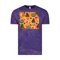 Cloud Purple Fall Pumpkins Autumn Coffee Vintage Tee - texasbilliewilder